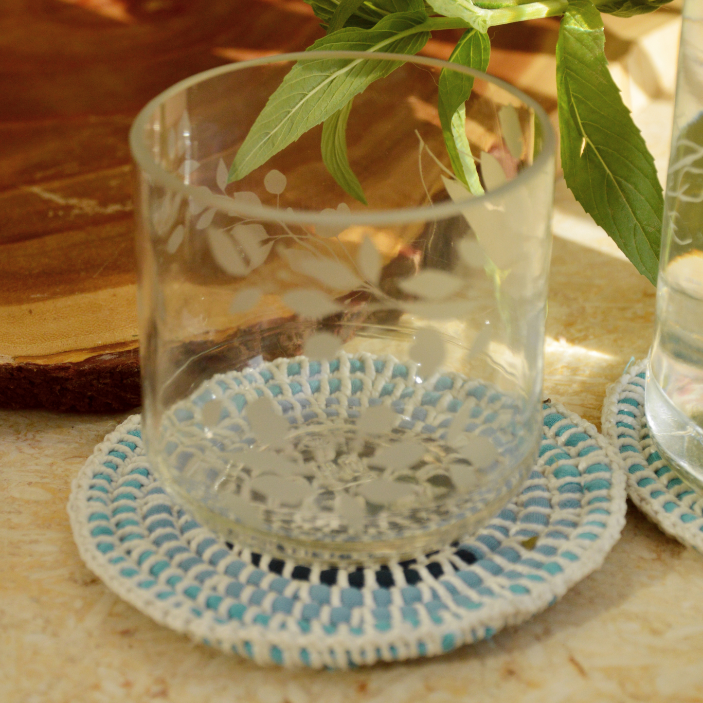 Kendaka- Flower Transparent Glass Set