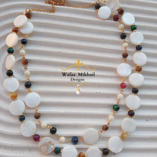 Wafaa Mikhail Designs- Seashell And Tiger Eye Necklace