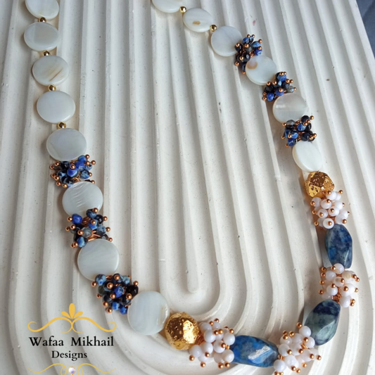 Wafaa Mikhail Designs- Lapis Lazuli and Garnet Necklace